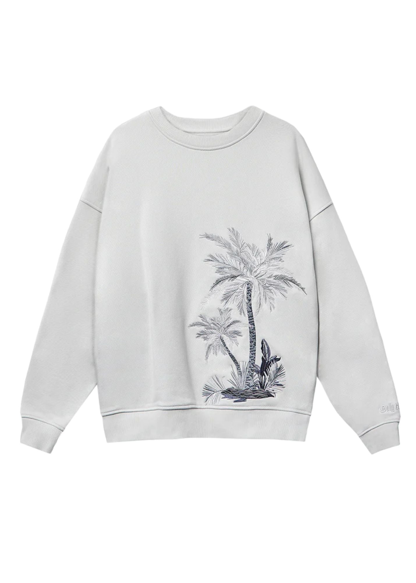 Rock Palm Crew Neck Sweater-Grey