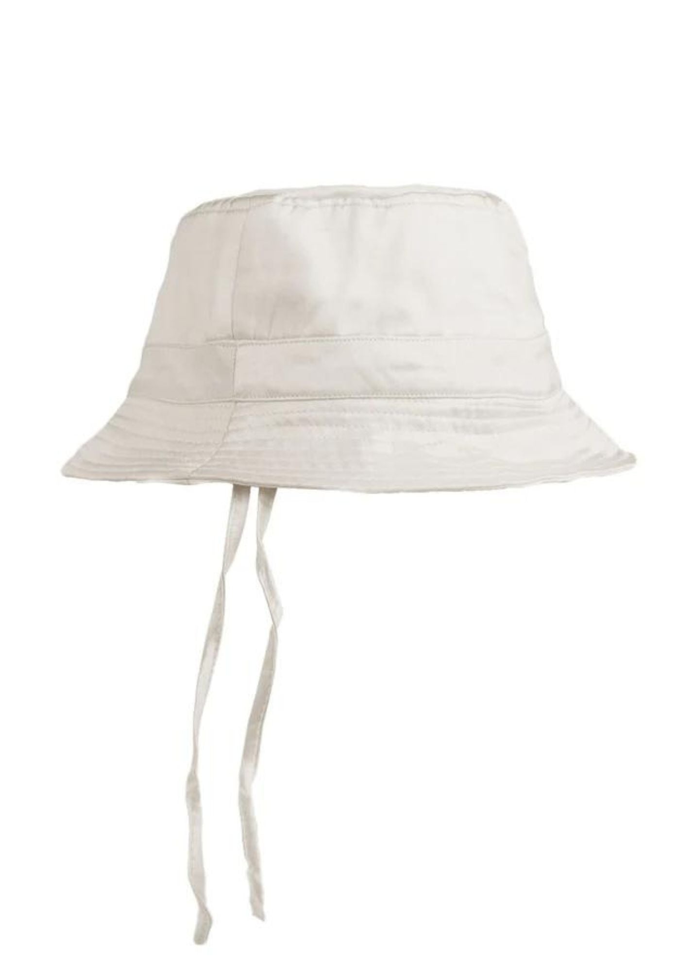 Taffeta Silk Bucket Hat-Ivory