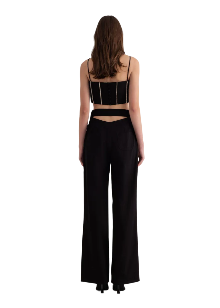 Rhinestone Top-Black
