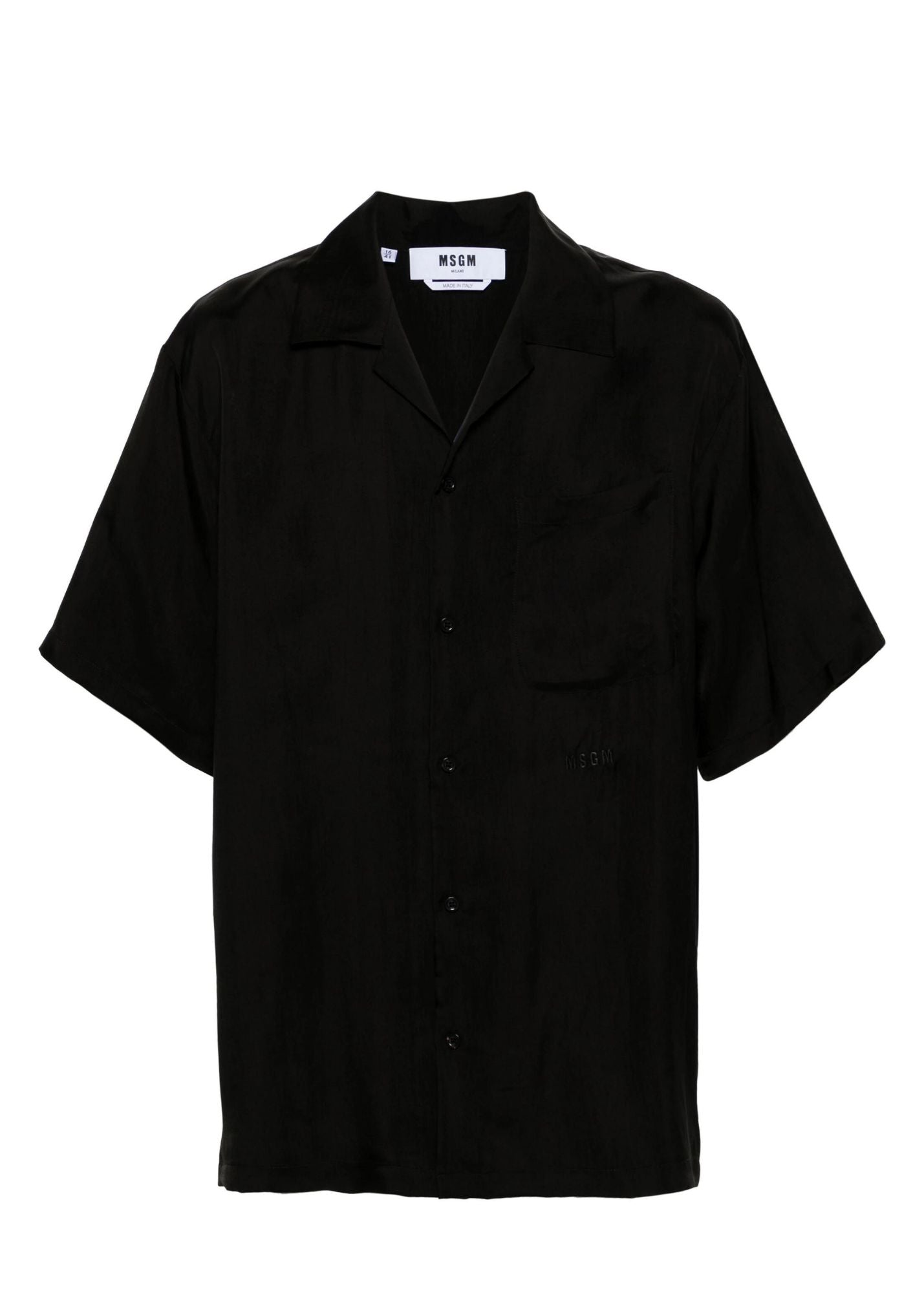 Cupro bowling shirt-Black