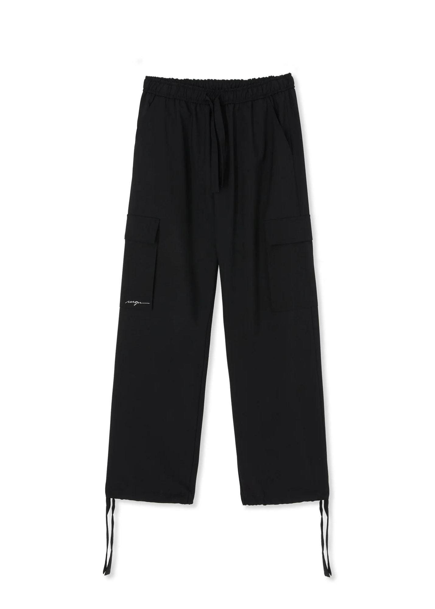 Fresh wool cargo pants-bLACK