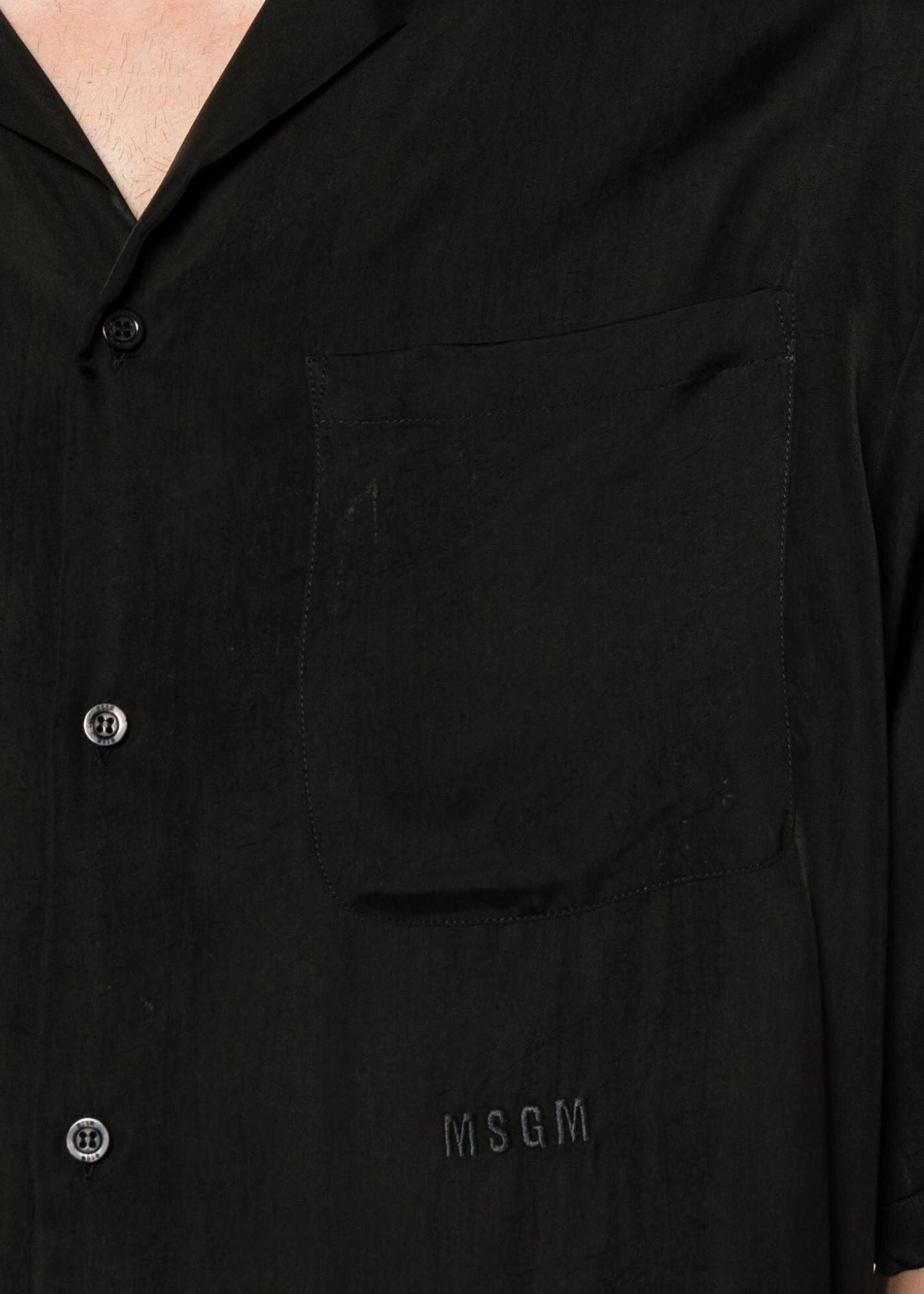 Cupro bowling shirt-Black