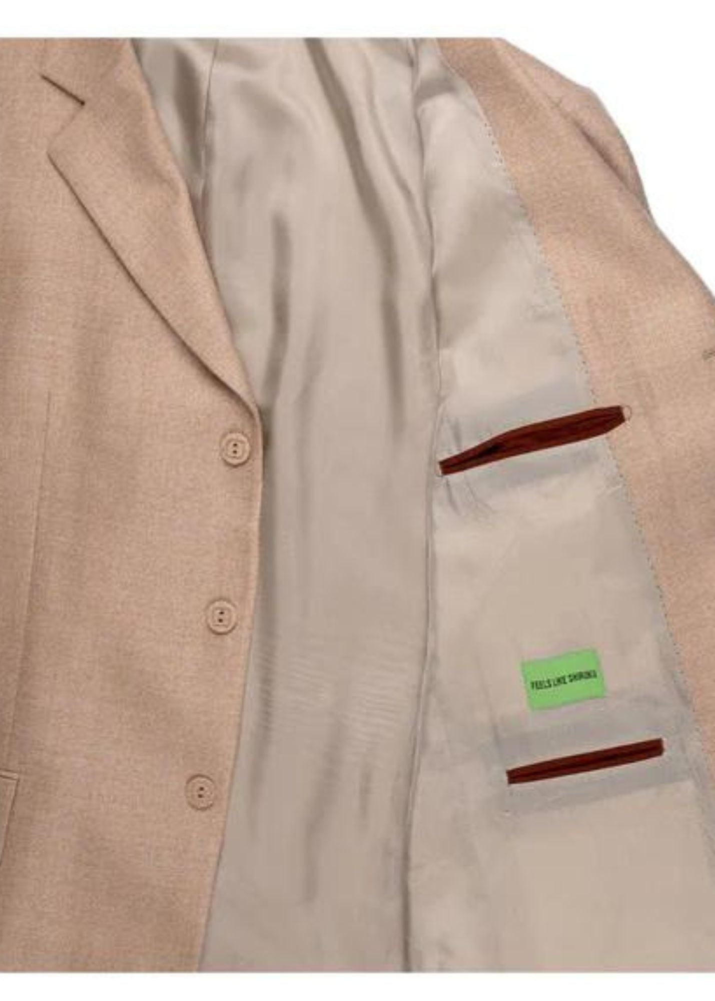 Woven Linen Silk and Wool Jacket-Beige