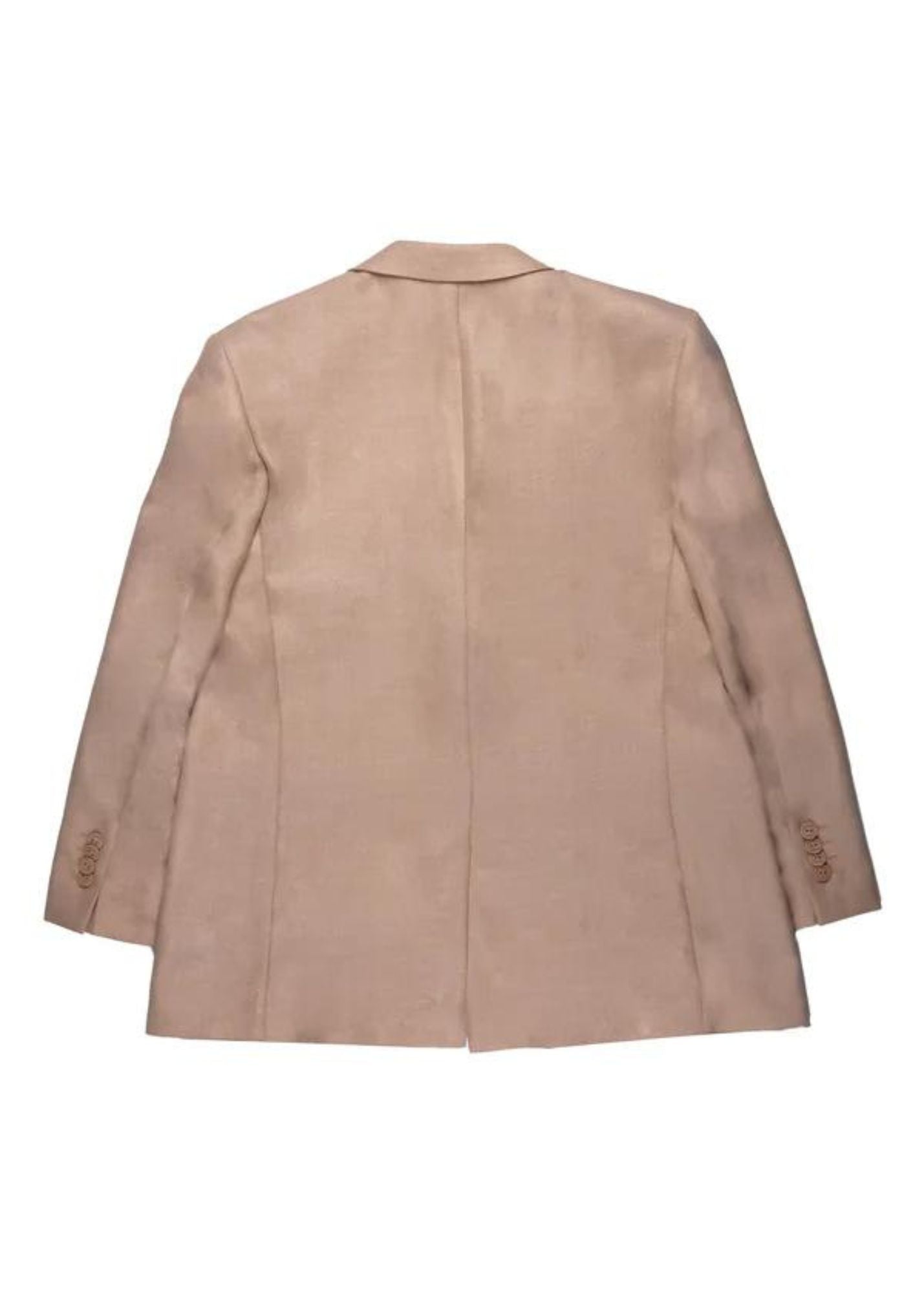 Woven Linen Silk and Wool Jacket-Beige