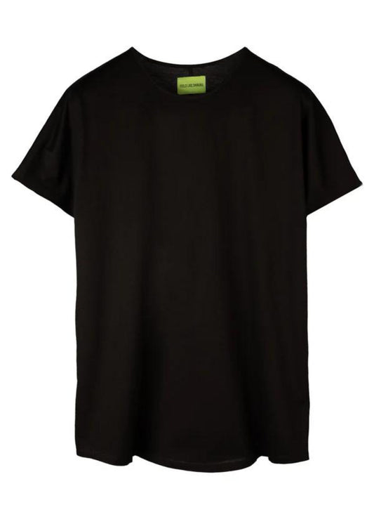 Mercerized Cotton T-Shirt-Black