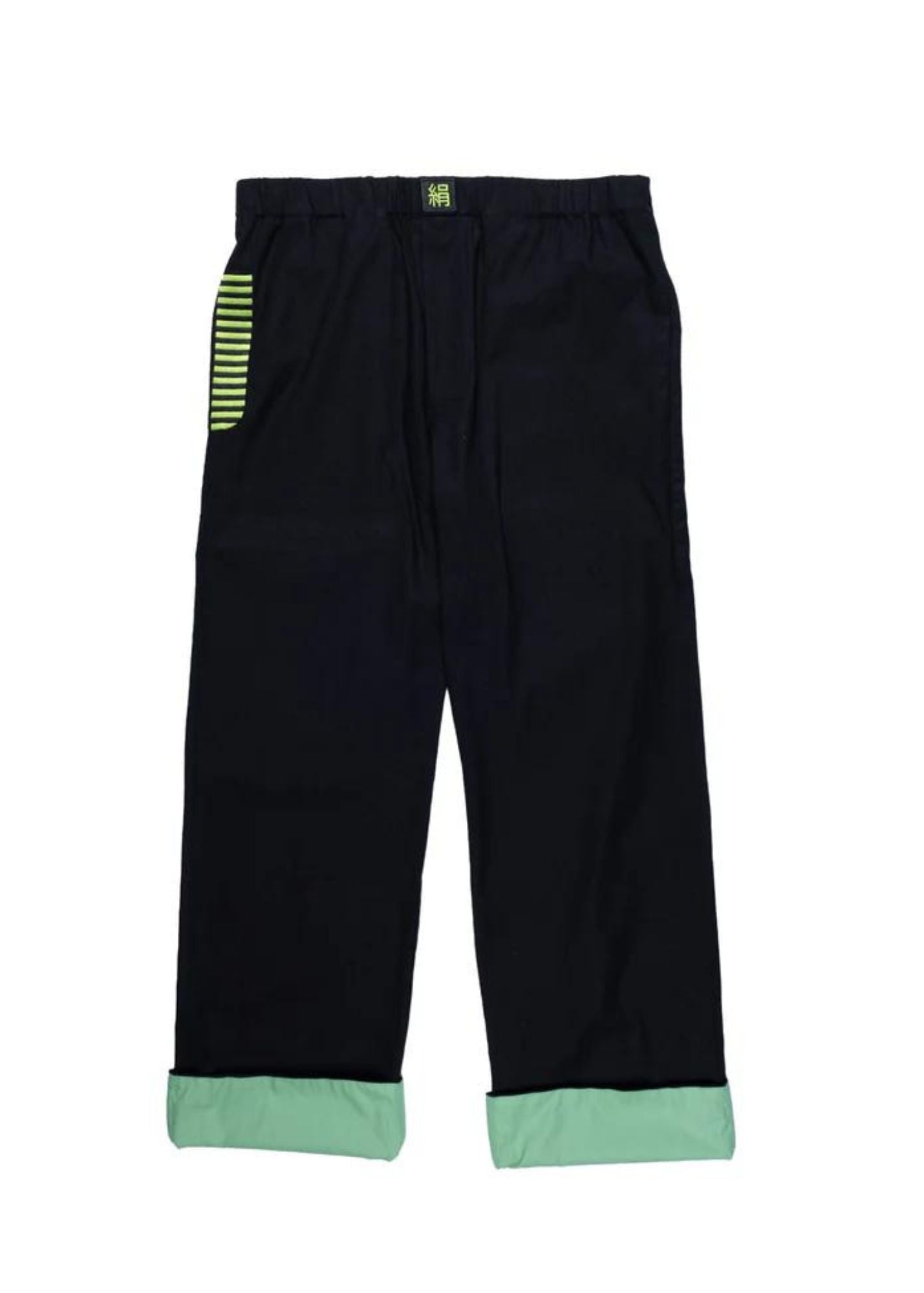 Linen Silk Pants-Black