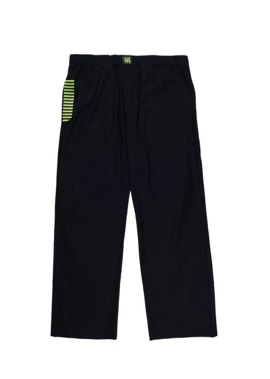 Linen Silk Pants-Black