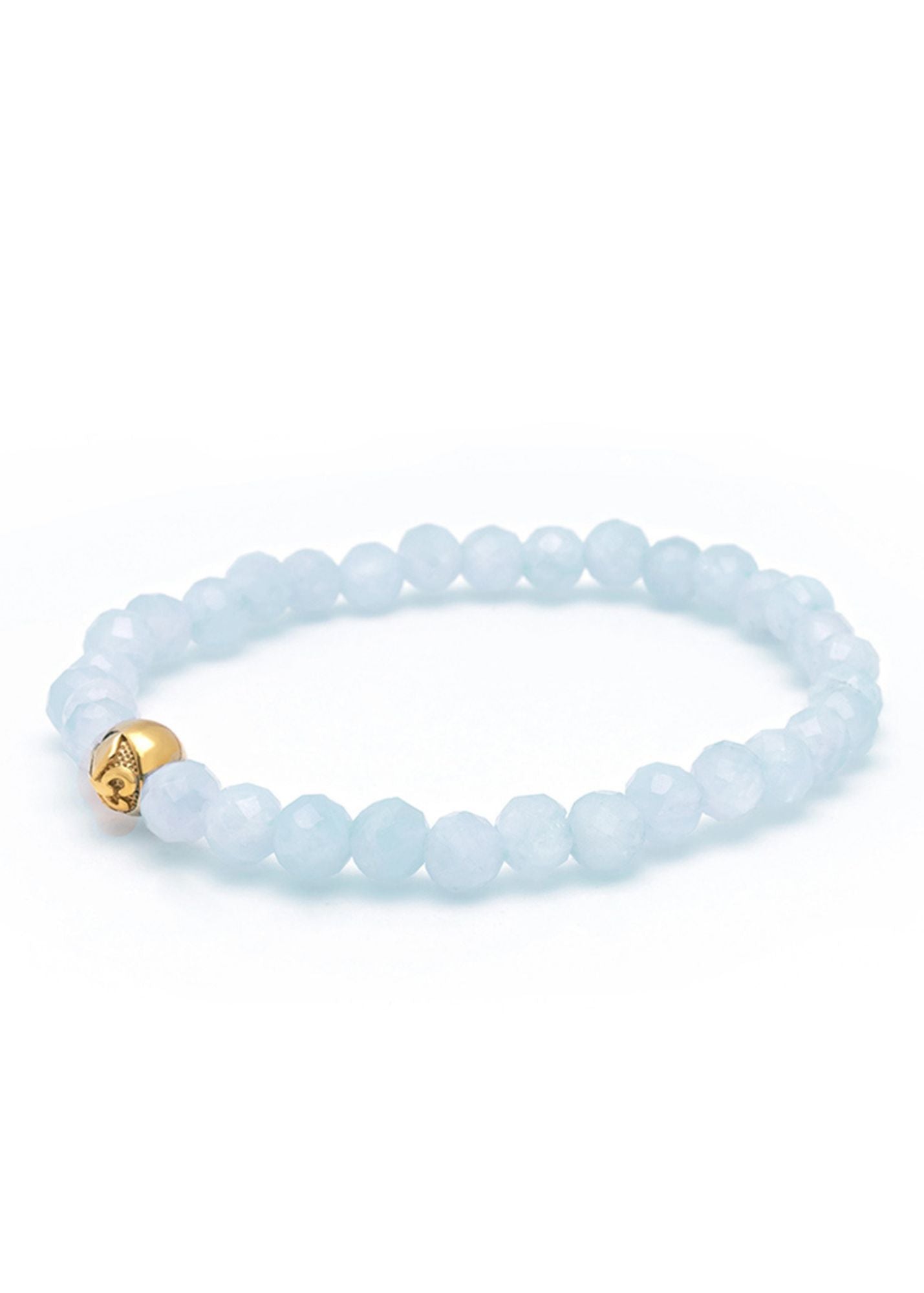 Wristband Bracelet-Aquamarine/Gold