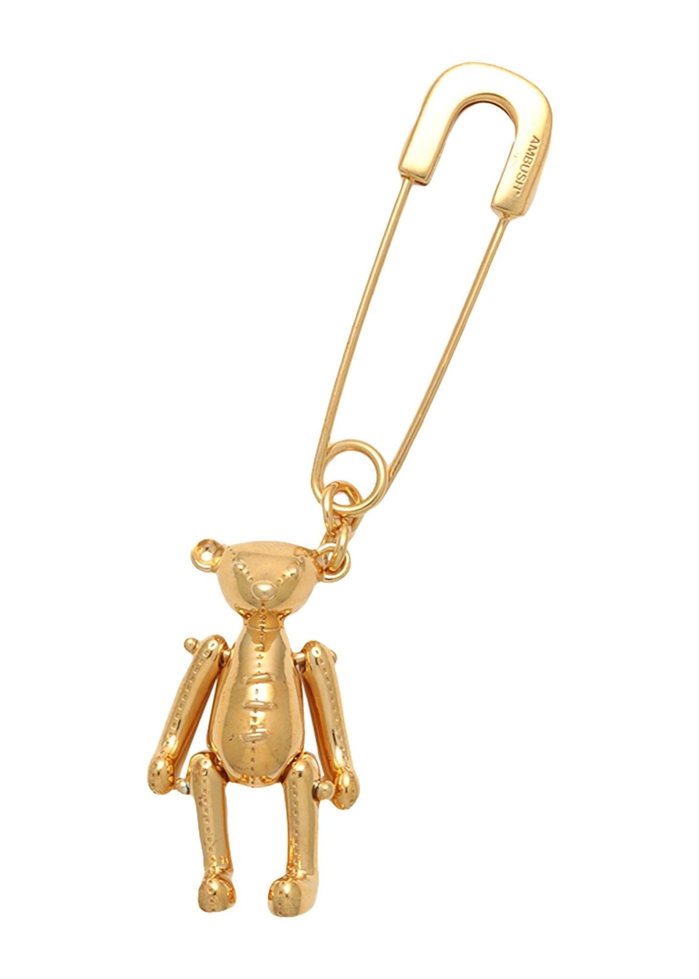Teddy Bear Charm Earring-Gold