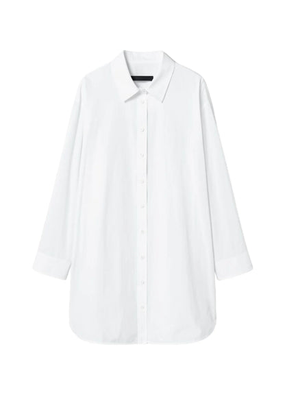 Extra layered shirt dress-white