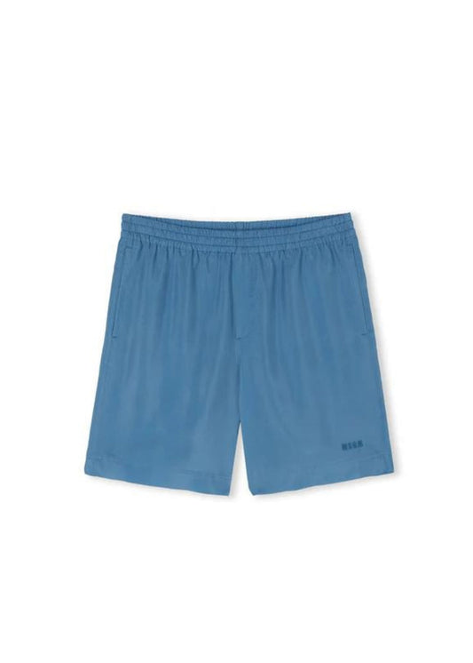 Cupro shorts-Dusty Blue