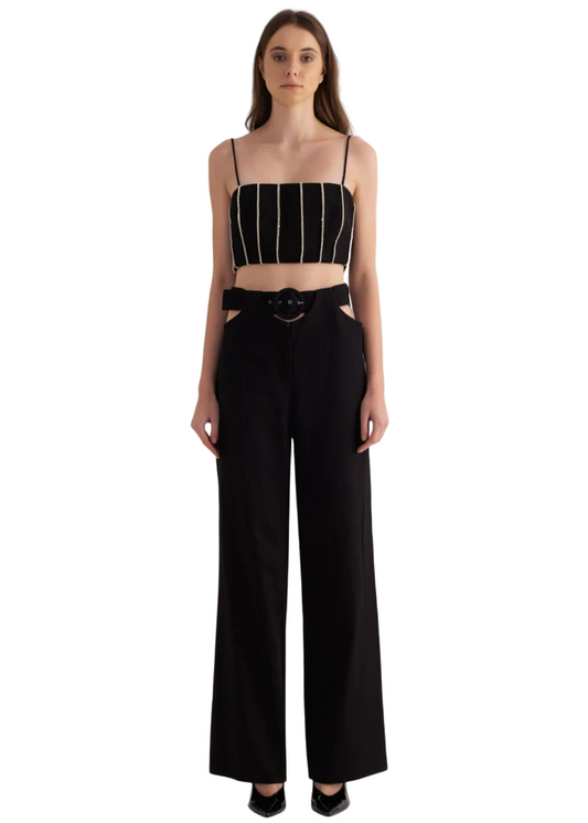 Rhinestone Top-Black